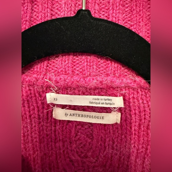 ANTHROPOLOGIE  Cable Knit Fishermen 1/4 Zip Pullover Sweater Pink SIZE: XS - Picture 10 of 12